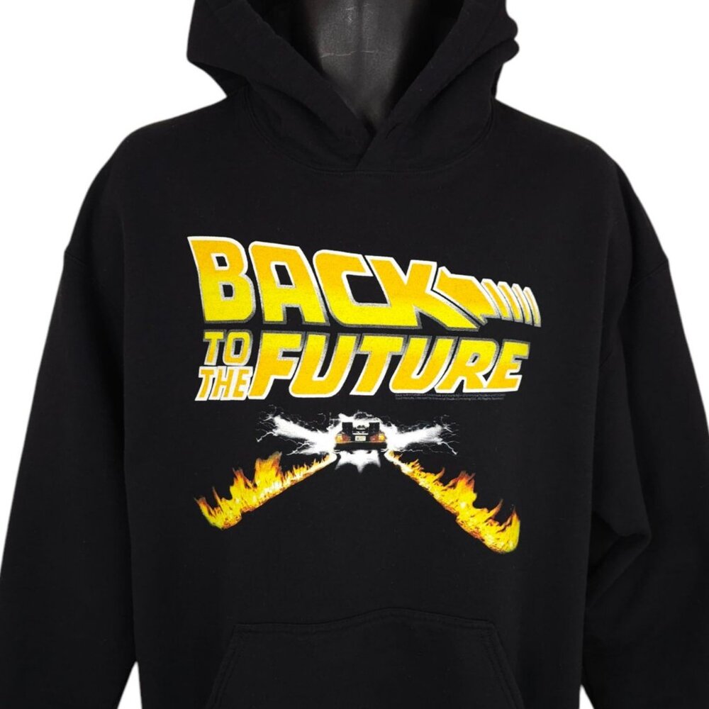 Back To The Future Sweatshirt Hoodie Mens Size Large Black Universal Studios